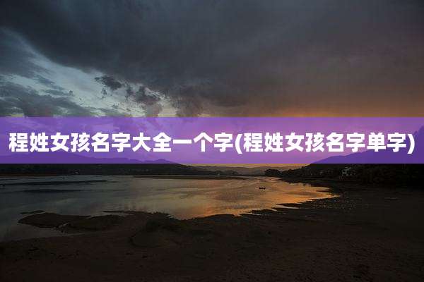 程姓女孩名字大全一个字(程姓女孩名字单字)