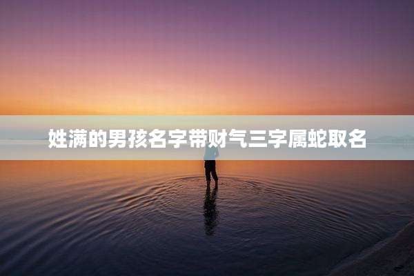 姓满的男孩名字带财气三字属蛇取名