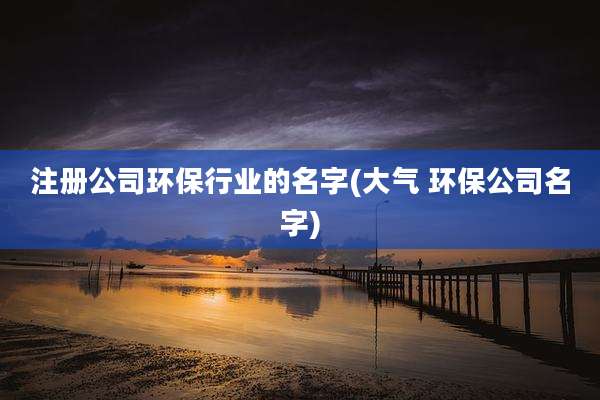注册公司环保行业的名字(大气 环保公司名字)