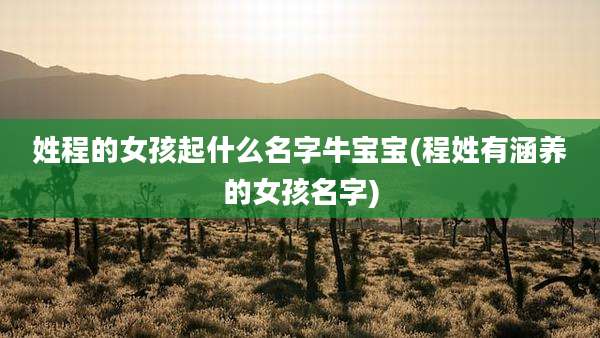 姓程的女孩起什么名字牛宝宝(程姓有涵养的女孩名字)
