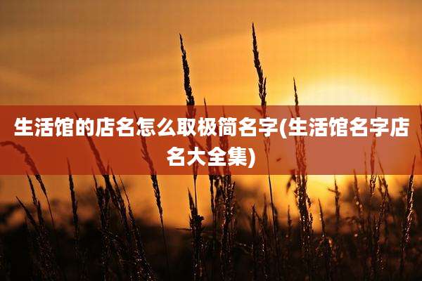 生活馆的店名怎么取极简名字(生活馆名字店名大全集)