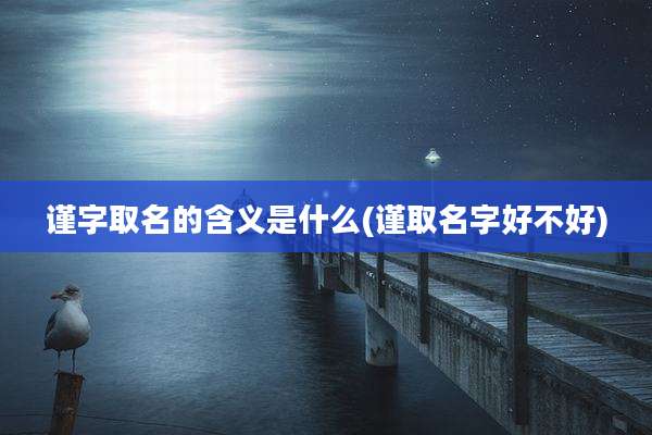 谨字取名的含义是什么(谨取名字好不好)