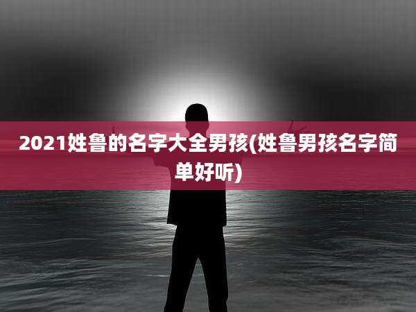 2021姓鲁的名字大全男孩(姓鲁男孩名字简单好听)