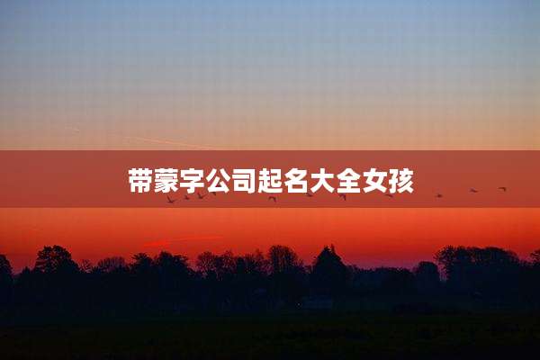 带蒙字公司起名大全女孩
