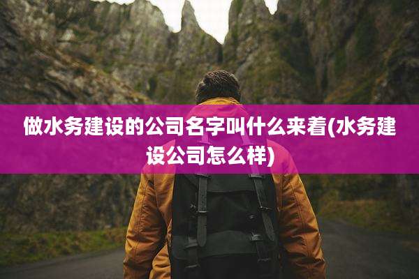 做水务建设的公司名字叫什么来着(水务建设公司怎么样)