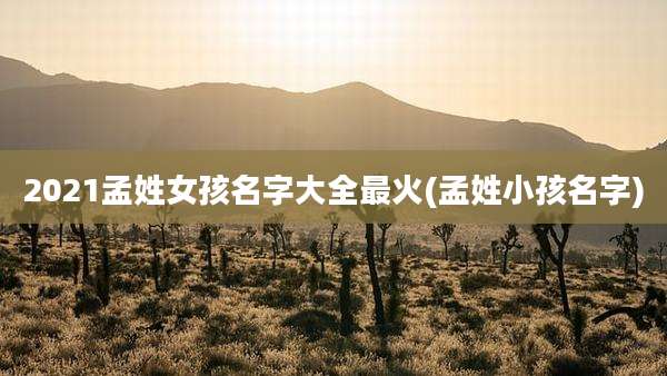 2021孟姓女孩名字大全最火(孟姓小孩名字)