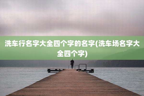 洗车行名字大全四个字的名字(洗车场名字大全四个字)