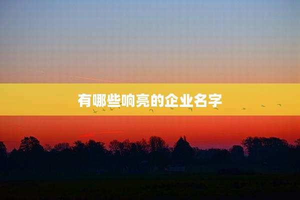 有哪些响亮的企业名字