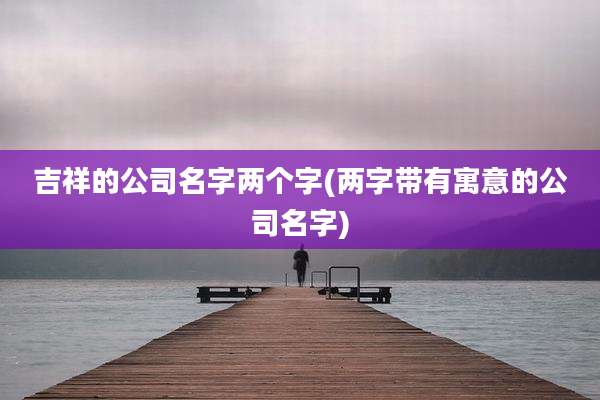吉祥的公司名字两个字(两字带有寓意的公司名字)