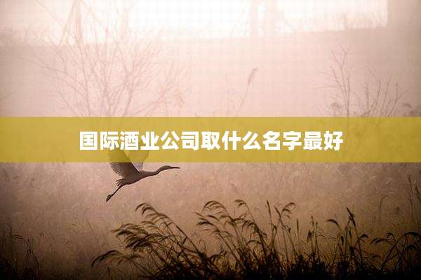 国际酒业公司取什么名字最好