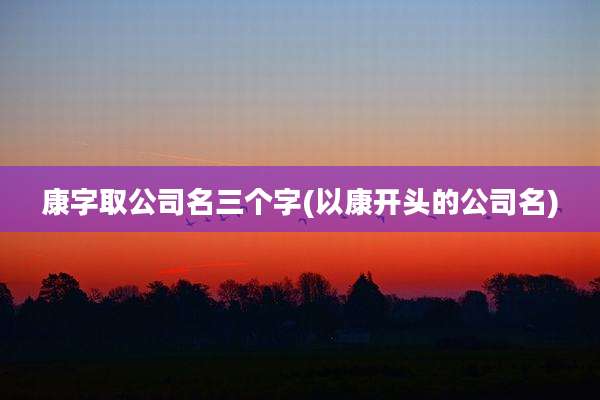康字取公司名三个字(以康开头的公司名)