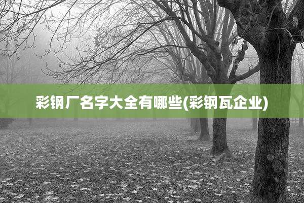 彩钢厂名字大全有哪些(彩钢瓦企业)