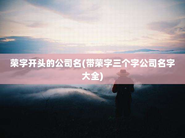 荣字开头的公司名(带荣字三个字公司名字大全)