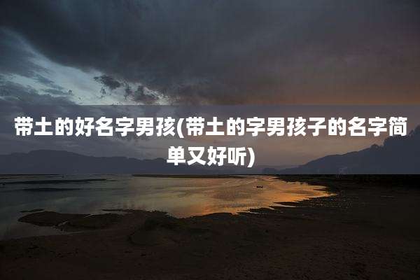 带土的好名字男孩(带土的字男孩子的名字简单又好听)