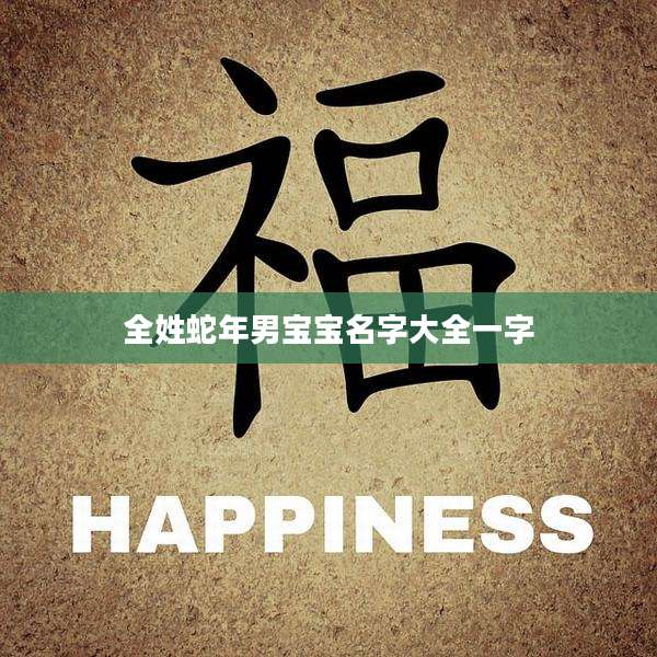 全姓蛇年男宝宝名字大全一字