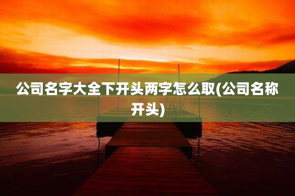 公司名字大全下开头两字怎么取(公司名称开头)