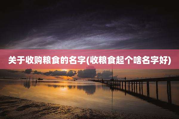 关于收购粮食的名字(收粮食起个啥名字好)