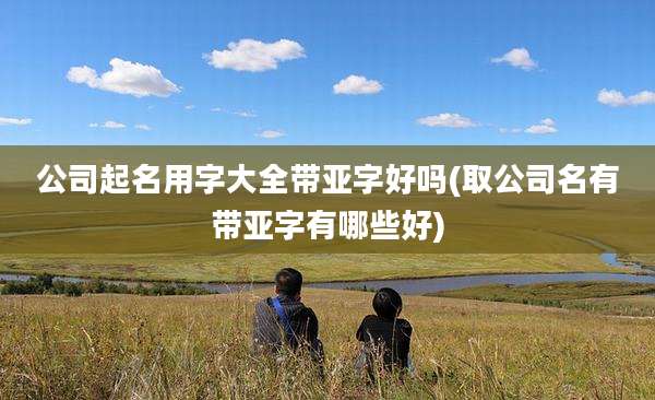 公司起名用字大全带亚字好吗(取公司名有带亚字有哪些好)