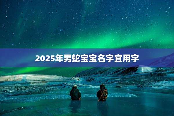 2025年男蛇宝宝名字宜用字