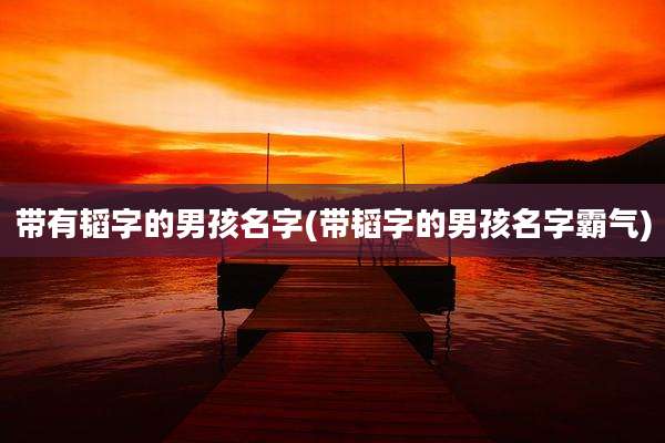 带有韬字的男孩名字(带韬字的男孩名字霸气)