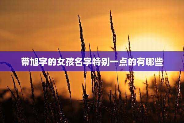带旭字的女孩名字特别一点的有哪些