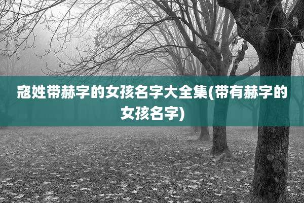寇姓带赫字的女孩名字大全集(带有赫字的女孩名字)