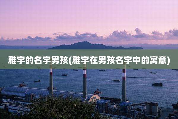 雅字的名字男孩(雅字在男孩名字中的寓意)