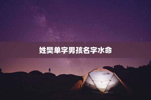 姓樊单字男孩名字水命