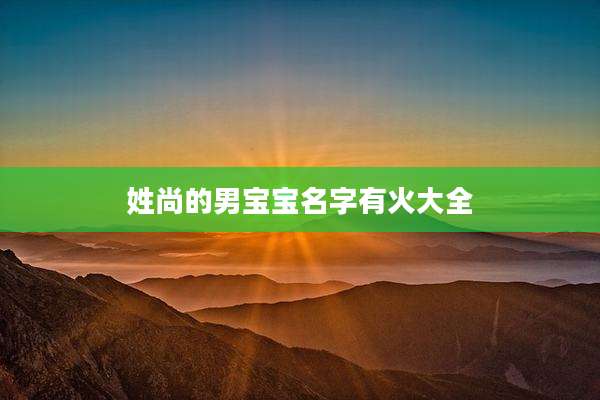 姓尚的男宝宝名字有火大全