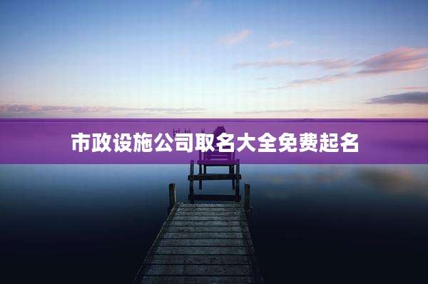 市政设施公司取名大全免费起名