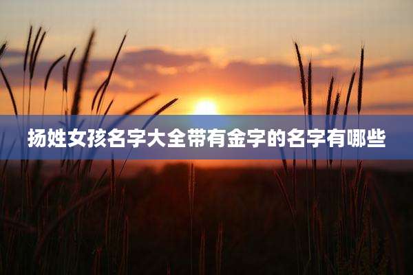 扬姓女孩名字大全带有金字的名字有哪些