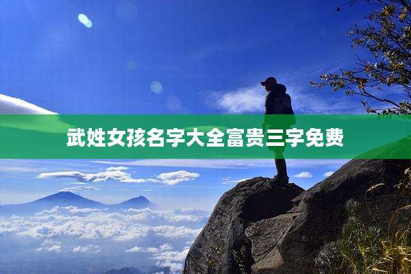 武姓女孩名字大全富贵三字免费