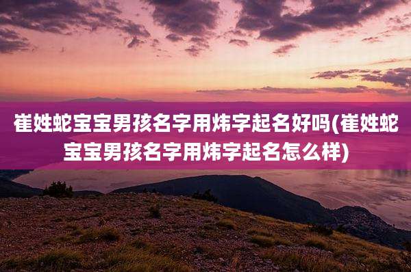 崔姓蛇宝宝男孩名字用炜字起名好吗(崔姓蛇宝宝男孩名字用炜字起名怎么样)