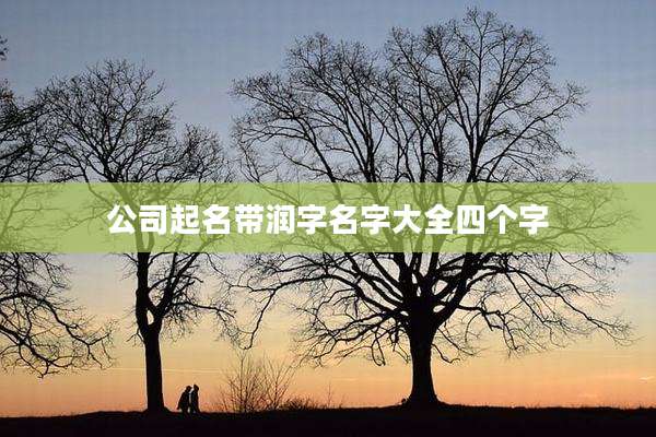 公司起名带润字名字大全四个字
