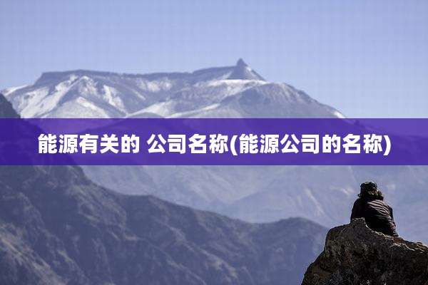 能源有关的 公司名称(能源公司的名称)