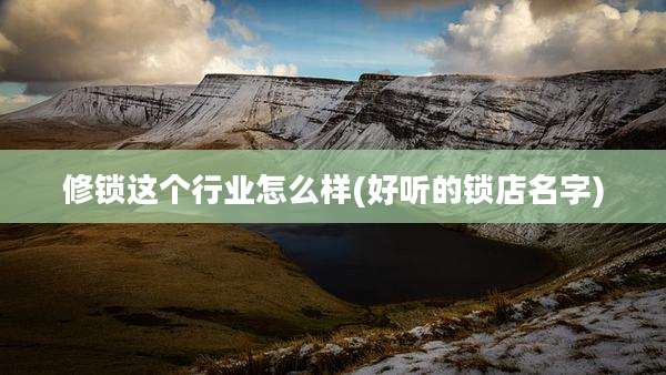 修锁这个行业怎么样(好听的锁店名字)