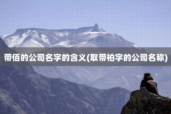 带佰的公司名字的含义(取带柏字的公司名称)