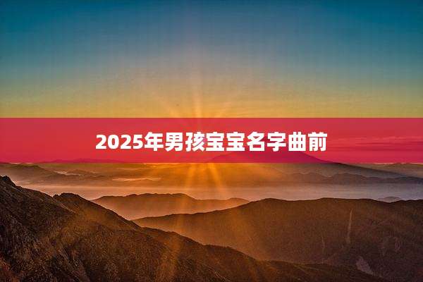 2025年男孩宝宝名字曲前