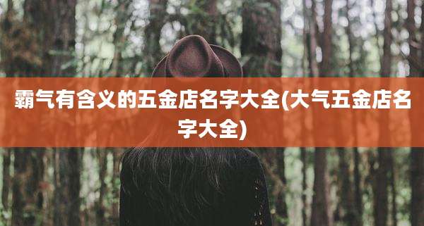 霸气有含义的五金店名字大全(大气五金店名字大全)
