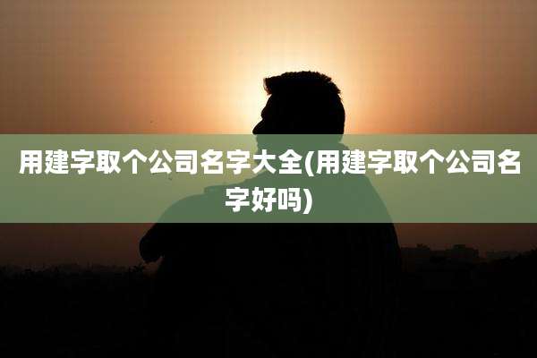 用建字取个公司名字大全(用建字取个公司名字好吗)
