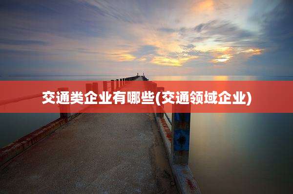 交通类企业有哪些(交通领域企业)
