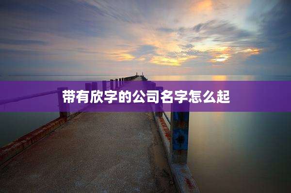 带有欣字的公司名字怎么起