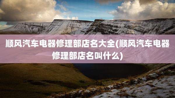 顺风汽车电器修理部店名大全(顺风汽车电器修理部店名叫什么)