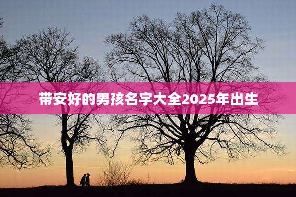 带安好的男孩名字大全2025年出生