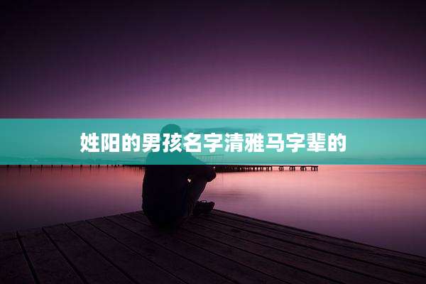 姓阳的男孩名字清雅马字辈的