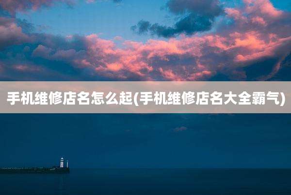 手机维修店名怎么起(手机维修店名大全霸气)