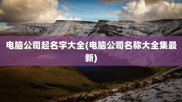 电脑公司起名字大全(电脑公司名称大全集最新)