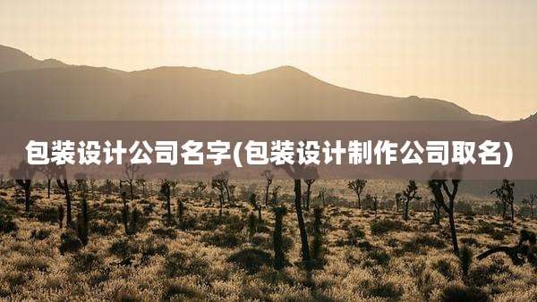 包装设计公司名字(包装设计制作公司取名)
