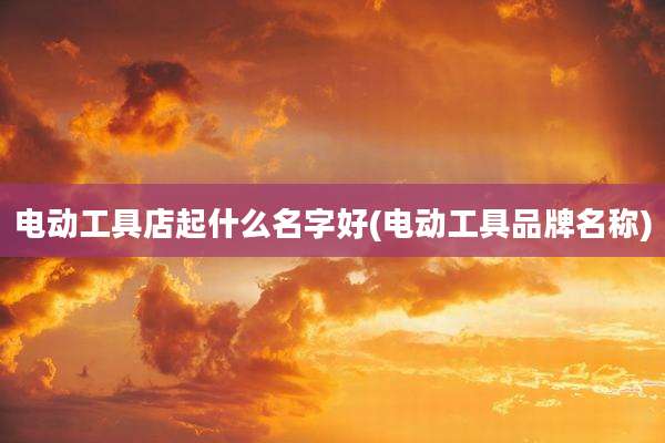 电动工具店起什么名字好(电动工具品牌名称)