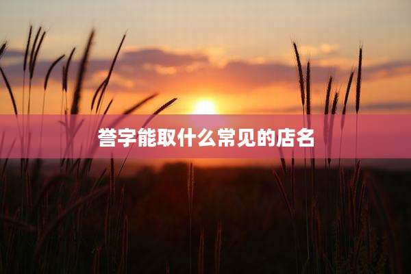 誉字能取什么常见的店名